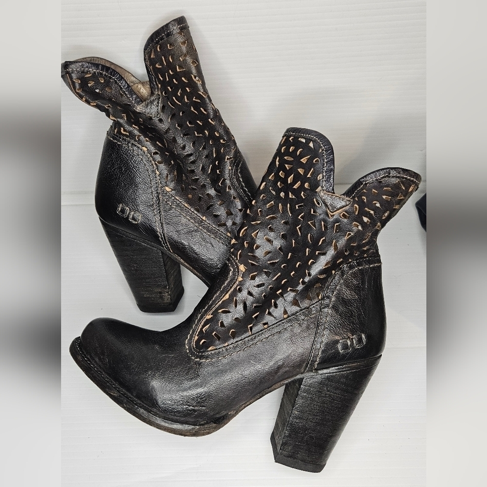 Bed|Stu Irma Ankle Boots – Graphito Rustic Brown Chocolate Leather Size 7 - Picture 5 of 11